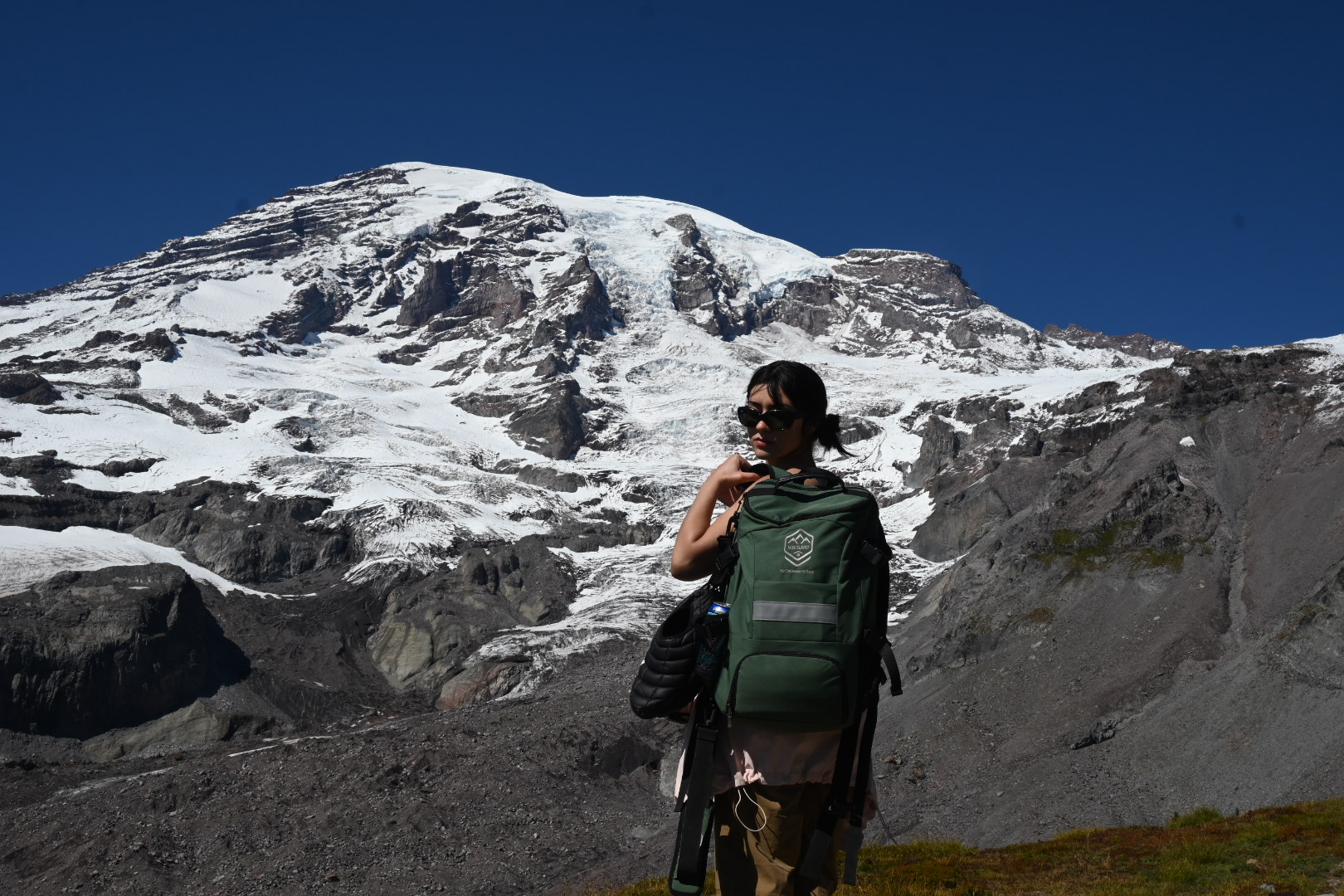 MON Supply prototype carried against a snow-covered mountain landscape